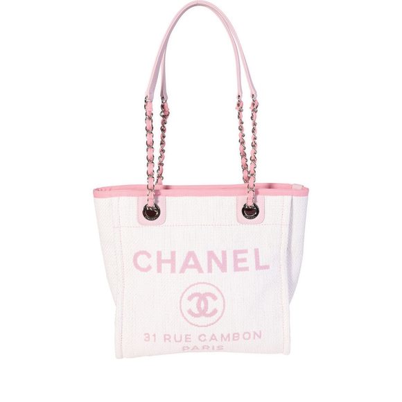 Chanel Pale Pink Canvas Mini Deauville Tote - Picture 1 of 8